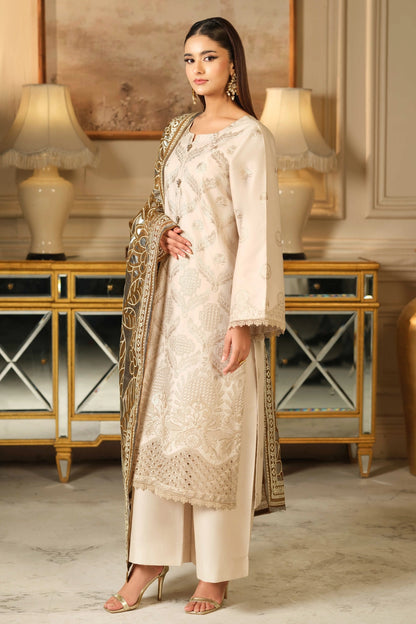 Ivory Gold Foil Kurta Set | Ready to Wear | Doli London