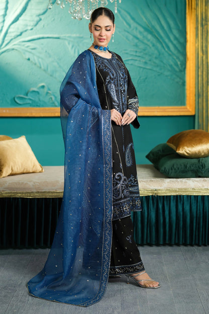 Black & Blue Embroidered Kurta Set | Ready to Wear | Doli London