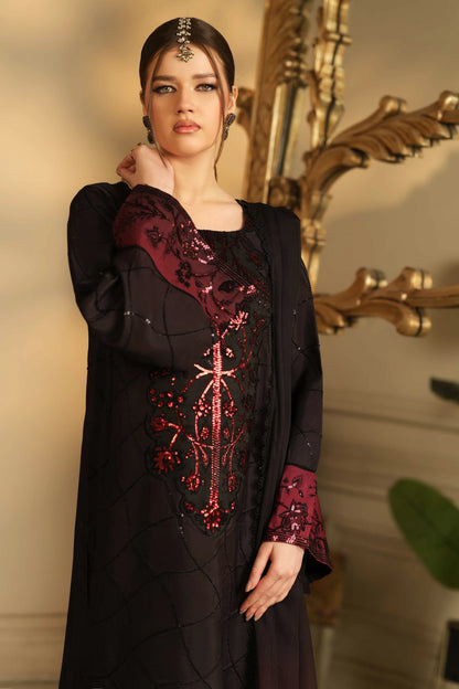 Black Ombre Embellished Kurta Set | Ready to Wear | Doli London