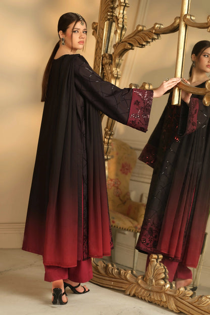 Black Ombre Embellished Kurta Set | Ready to Wear | Doli London