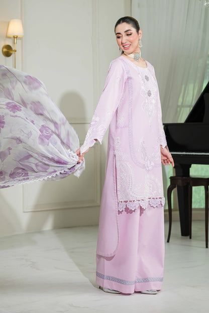 Lilac Embroidered Kurta Set | Ready to Wear | Doli London