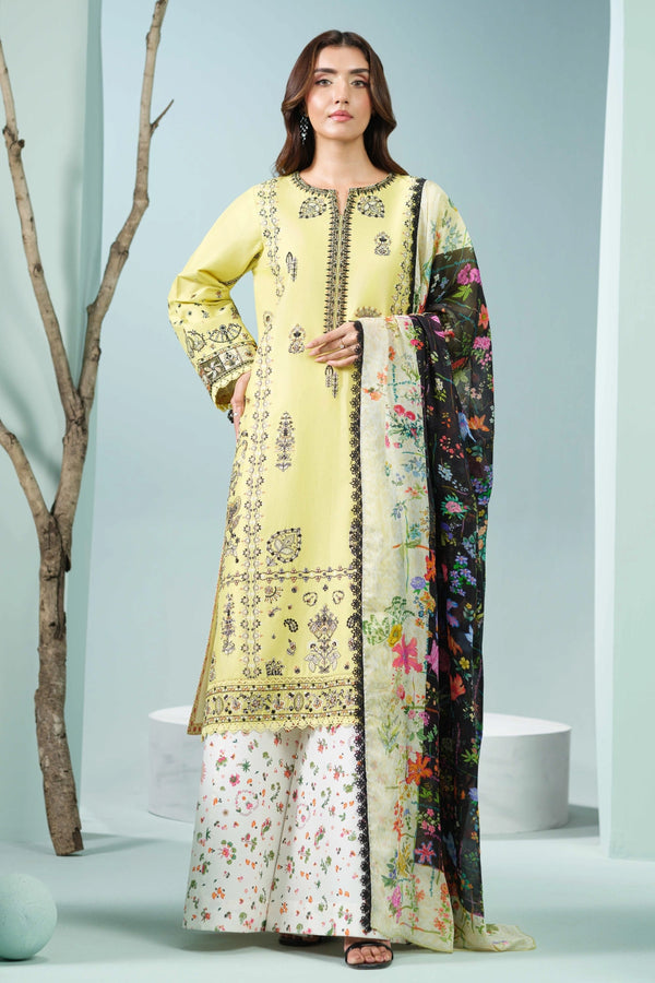 Yellow Printed Kurta Set | Ready to Wear | Doli London
