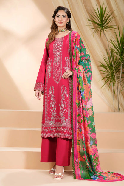 Rani Pink Embroidered Kurta Set | Ready to Wear | Doli London