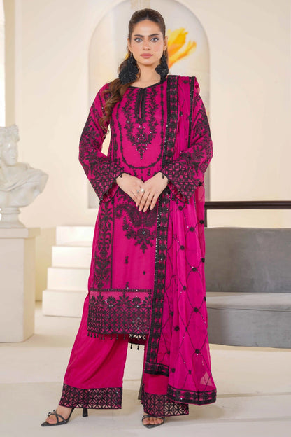 Magenta & Black Embroidered Kurta Set | Ready to Wear | Doli London