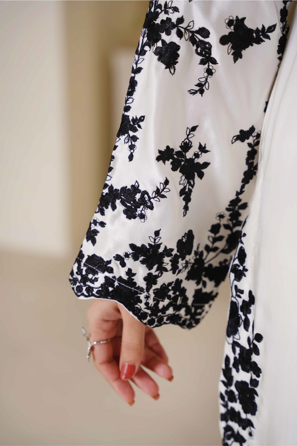 White & Black Embroidered Kurta Set | Ready to Wear | Doli London