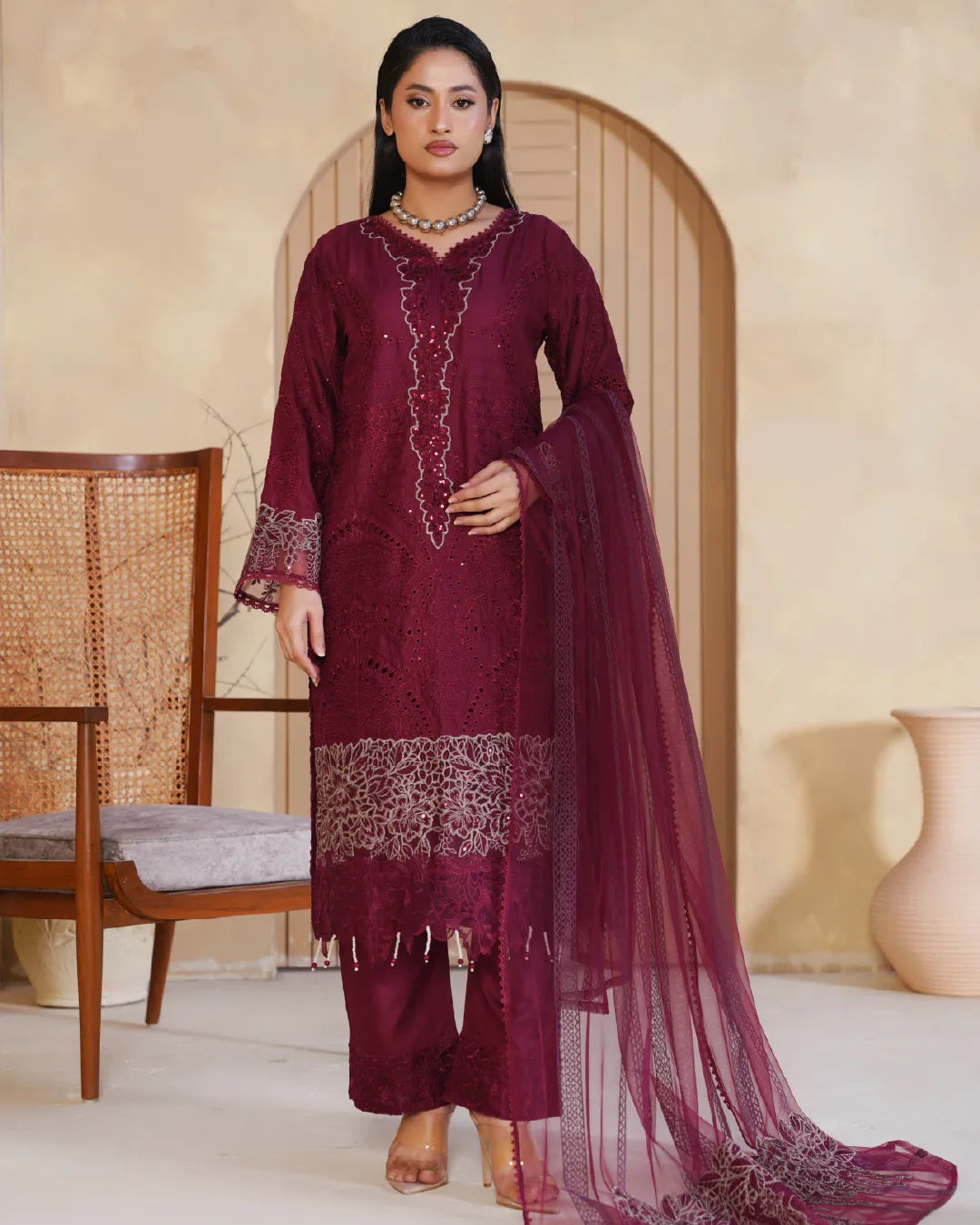 MAROON AMAARA COLLECTION DNZ NO-1601