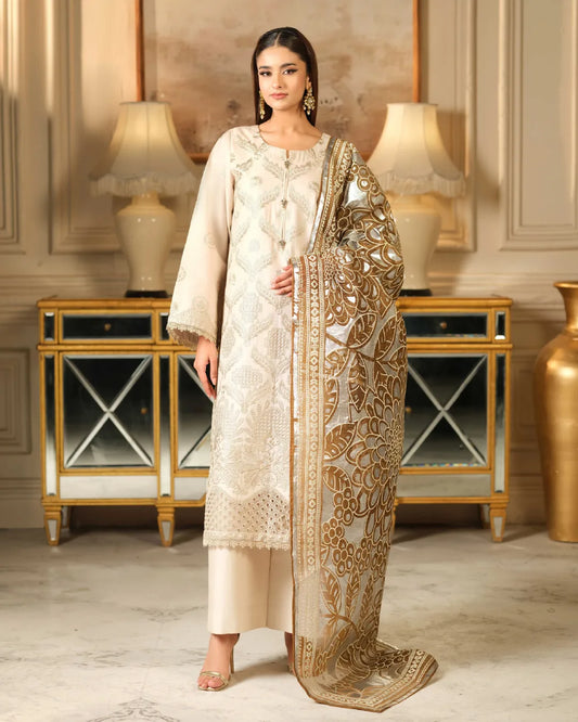 GOLDISH WHITE ALIZAH HEAVY EMBROIDERED COLLECTION DNZ NO-32