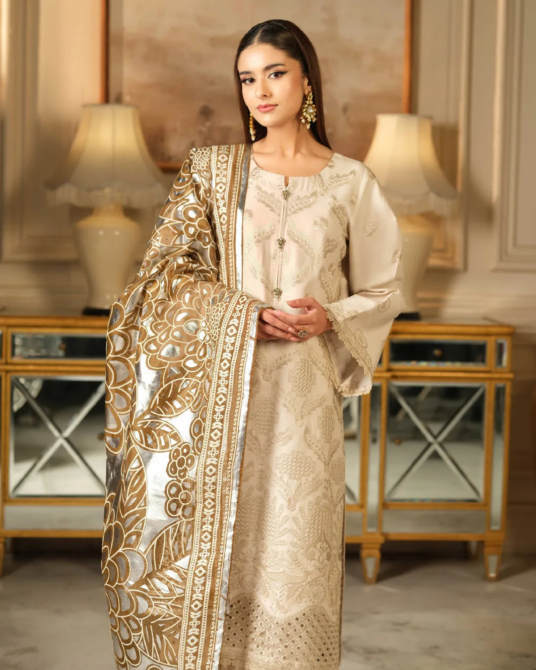 GOLDISH WHITE ALIZAH HEAVY EMBROIDERED COLLECTION DNZ NO-32