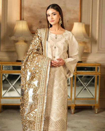 GOLDISH WHITE ALIZAH HEAVY EMBROIDERED COLLECTION DNZ NO-32
