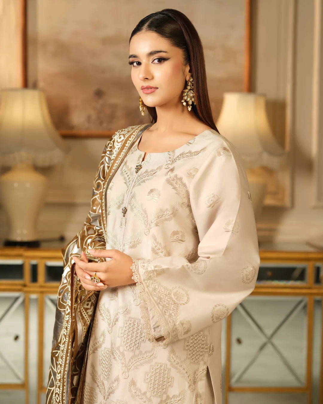 GOLDISH WHITE ALIZAH HEAVY EMBROIDERED COLLECTION DNZ NO-32