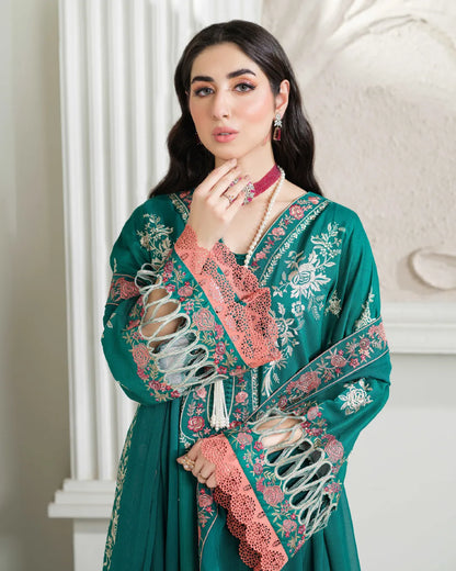 GREEN ALIZAH HEAVY EMBROIDERY COLLECTION DNZ NO-10