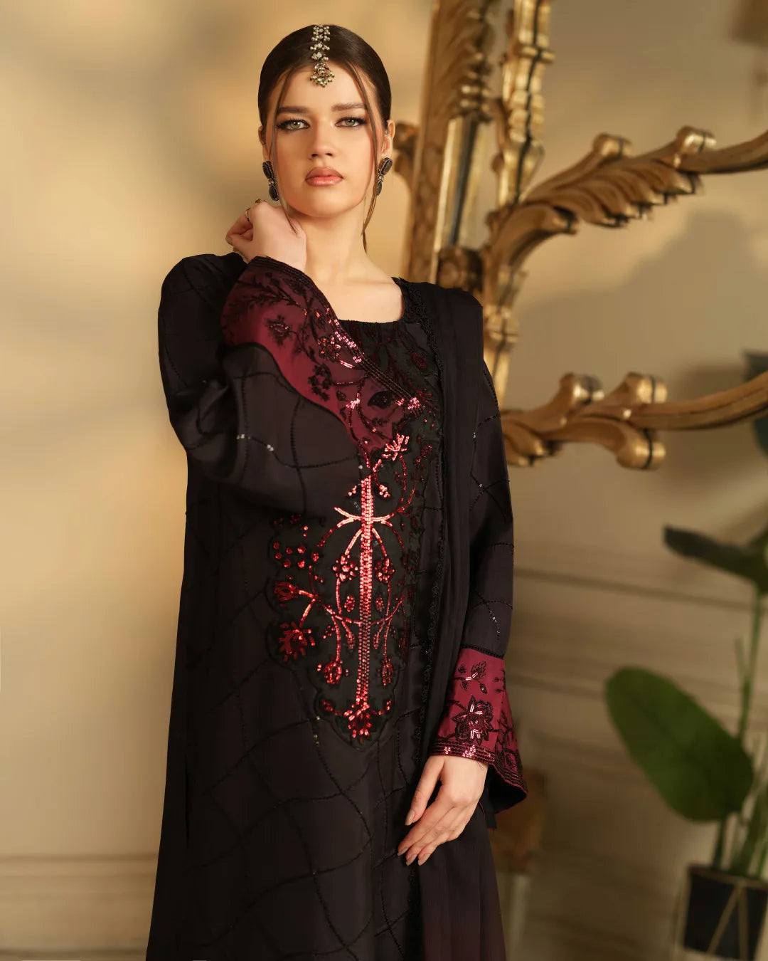 BLACK ALIZAH HEAVY EMBROIDERED COLLECTION DNZ NO-33