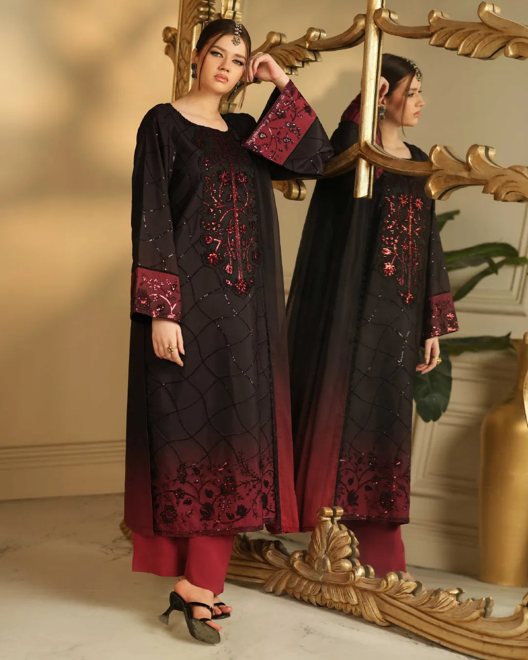 BLACK ALIZAH HEAVY EMBROIDERED COLLECTION DNZ NO-33