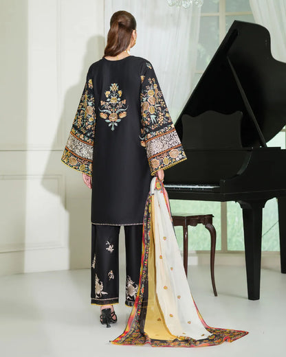 WHITE AND BLACK ALIZAH HEAVY EMBROIDERED COLLECTION DNZ NO- 22