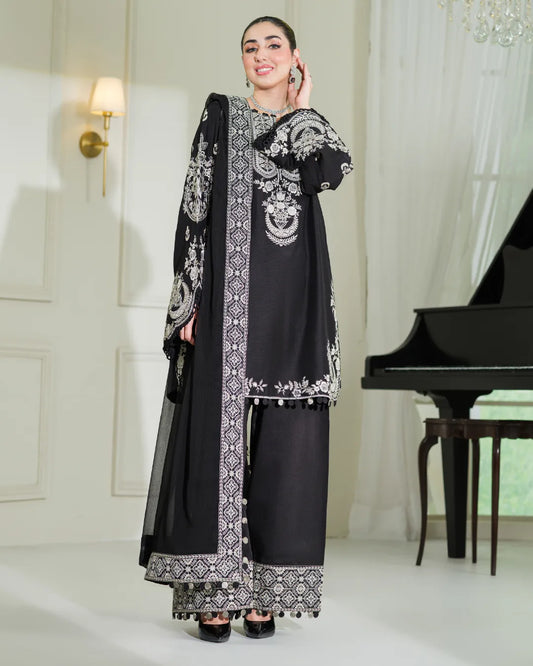 BLACK ALIZAH HEAVY EMBROIDERED COLLECTION DNZ NO-23