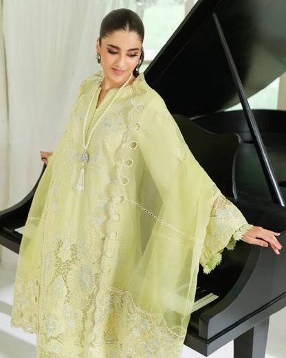 LIME GREEN ALIZAH HEAVY EMBROIDERED COLLECTION DNZ NO-12