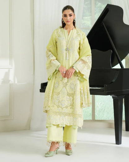 LIME GREEN ALIZAH HEAVY EMBROIDERED COLLECTION DNZ NO-12