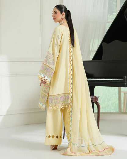 LIGHT YELLOW ALIZAH HEAVY EMBROIDERED DNZ NO-9