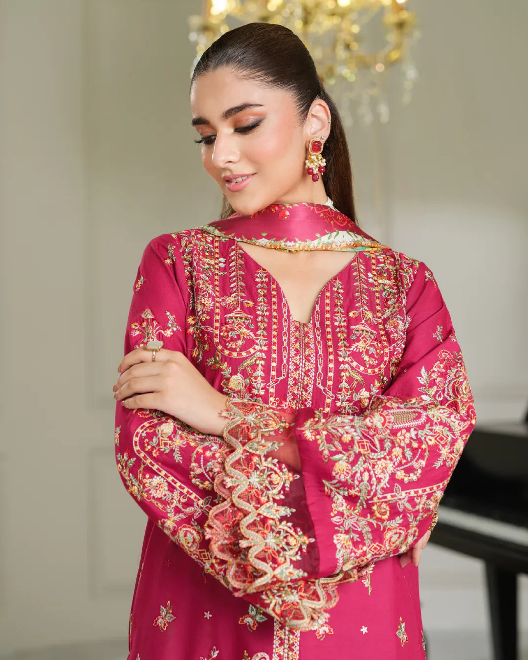 MAGENTA PINK ALIZAH HEAVY EMBROIDERED COLLECTION DNZ NO-20