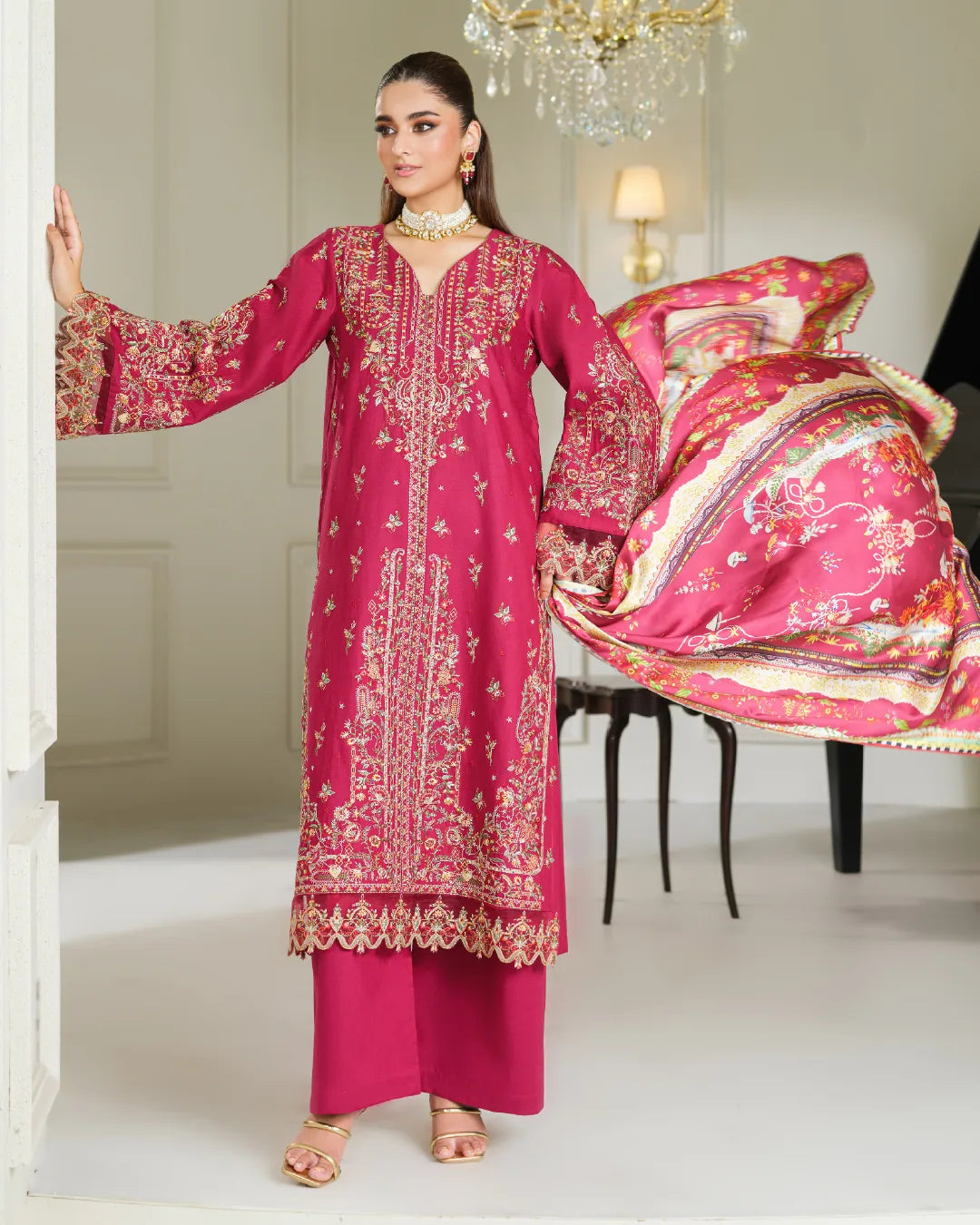 MAGENTA PINK ALIZAH HEAVY EMBROIDERED COLLECTION DNZ NO-20