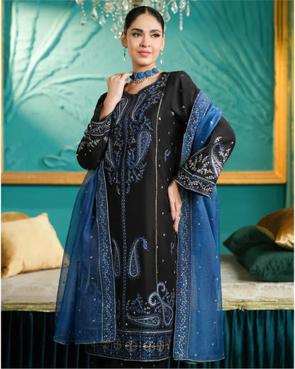 BLACK ALIZAH HEAVY EMBROIDERED COLLECTION DNZ NO-7