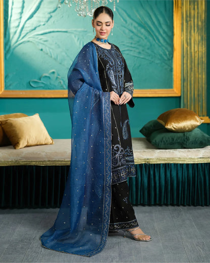 BLACK ALIZAH HEAVY EMBROIDERED COLLECTION DNZ NO-7