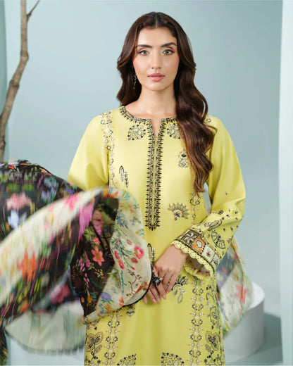 CHARTREUSE ALIZAH HEAVY EMBROIDERED DNZ NO-17