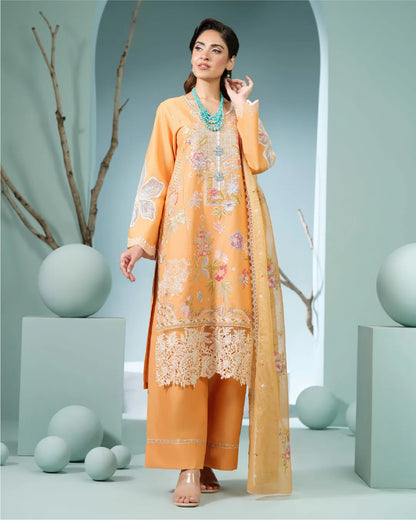 BURNT ORANGE ALIZAH HEAVY EMBROIDERED COLLECTION DNZ NO-26