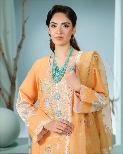 BURNT ORANGE ALIZAH HEAVY EMBROIDERED COLLECTION DNZ NO-26