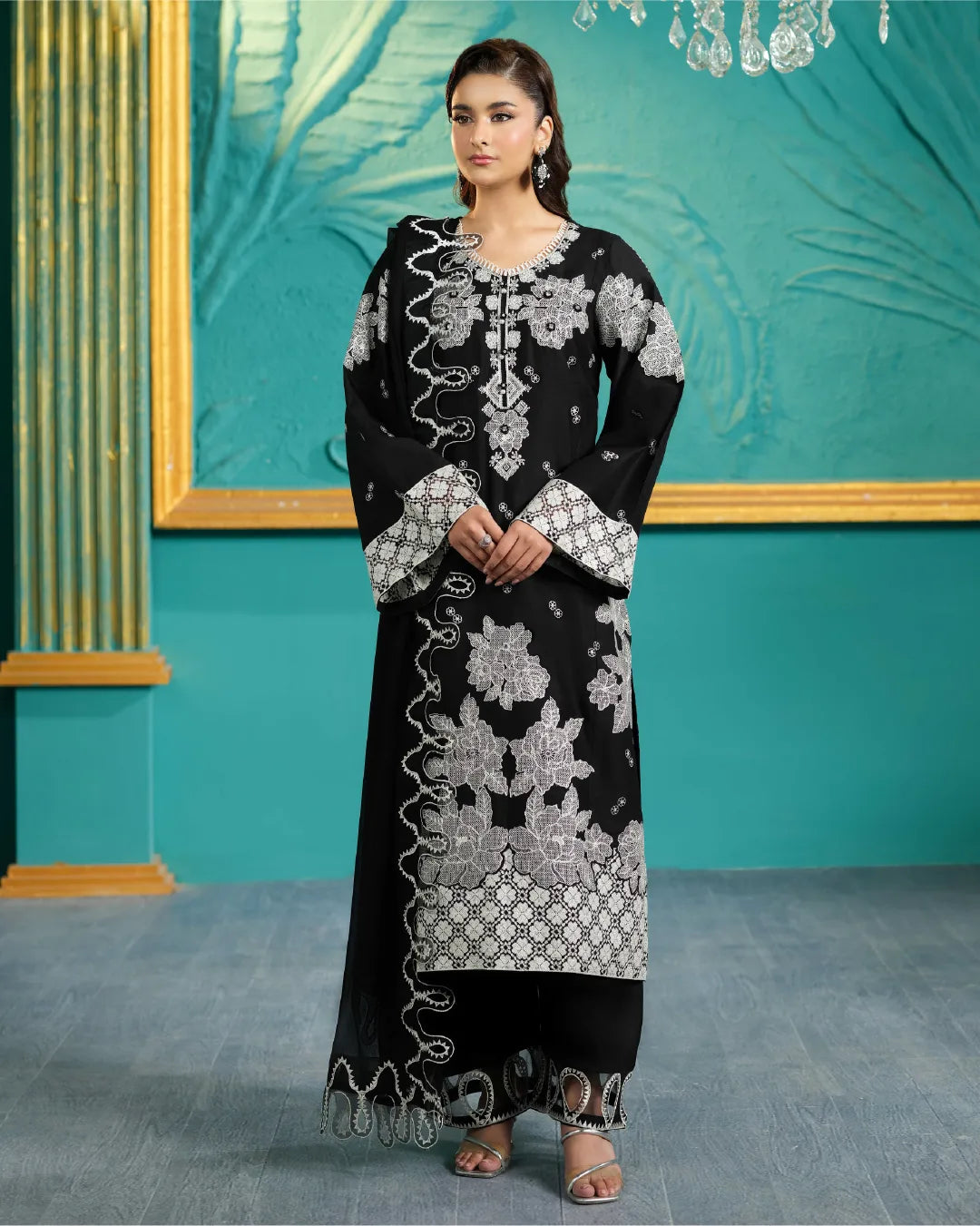 BLACK ALIZAH HEAVY EMBROIDERED COLLECTION DNZ NO