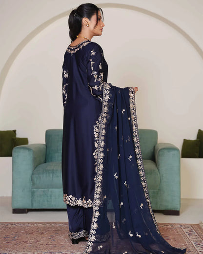 NAVY BLUE ZOYA HEAVY DESIGNER COLLECTION DNZ NO-1141