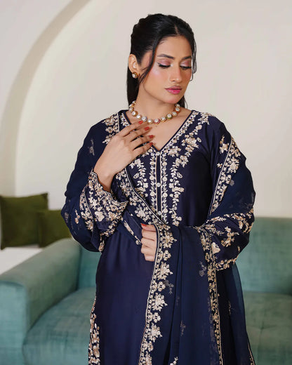 NAVY BLUE ZOYA HEAVY DESIGNER COLLECTION DNZ NO-1141