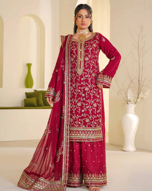 MAROON ZOYA HEAVY DESIGNER COLLECTION DNZ NO-1962
