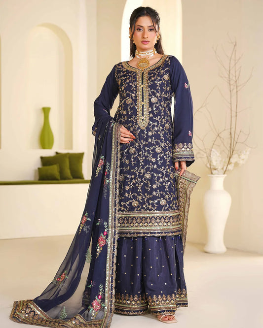 NAVY BLUE ZOYA HEAVY DESIGNER COLLECTION DNZ NO-1962