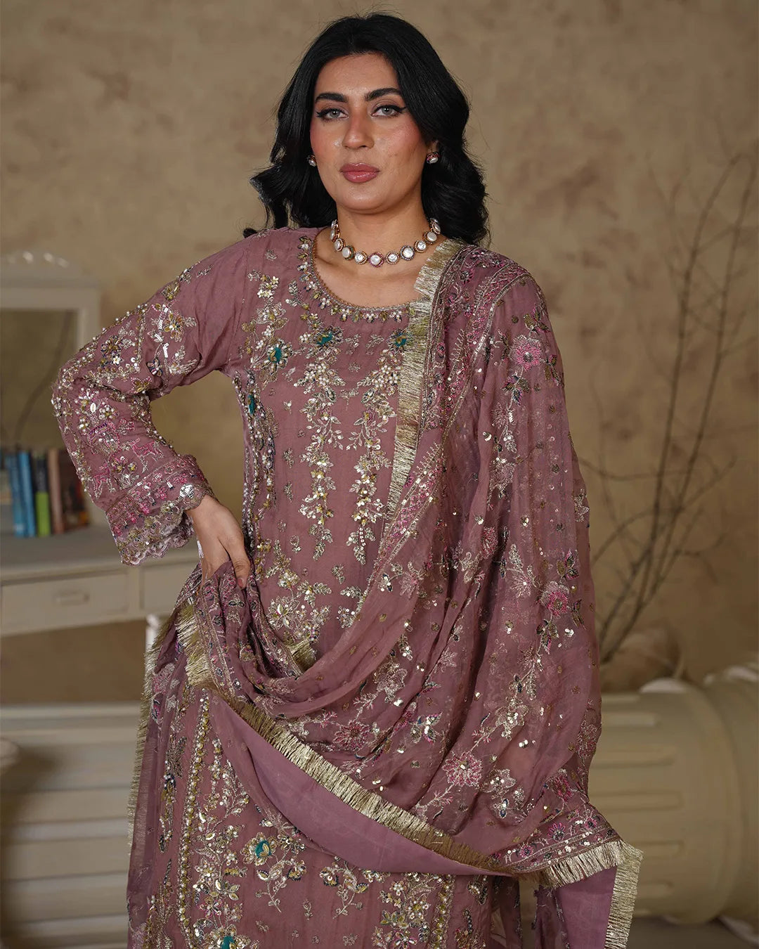DUSTY PINK ZOYA HEAVY DESIGNER COLLECTION DNZ NO-350