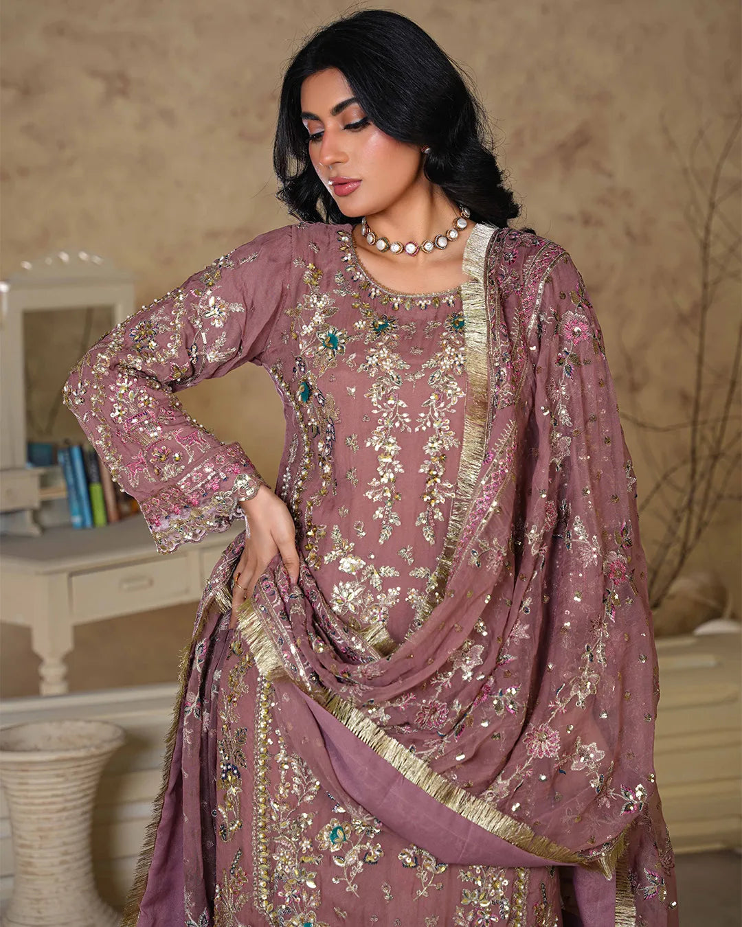 DUSTY PINK ZOYA HEAVY DESIGNER COLLECTION DNZ NO-350