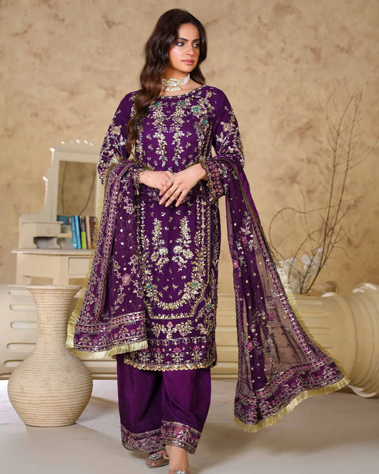 BURGUNDY ZOYA HEAVY DESIGNER COLLECTION DNZ NO-350