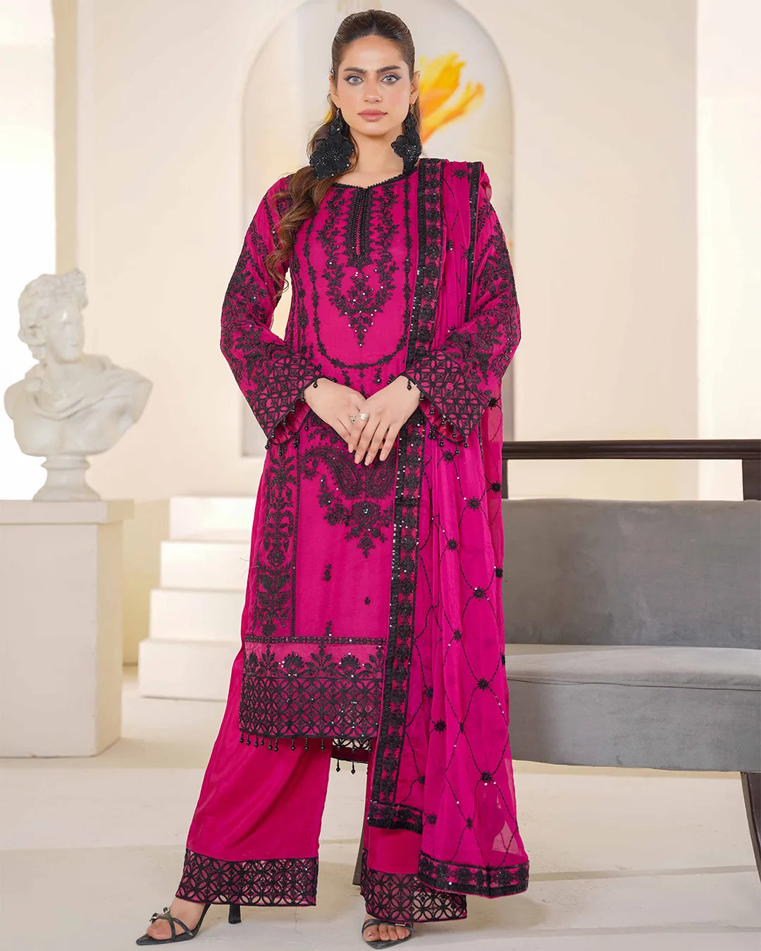 MAGENTA ZOYA HEAVY DESIGNER COLLECTION DNZ NO-1141