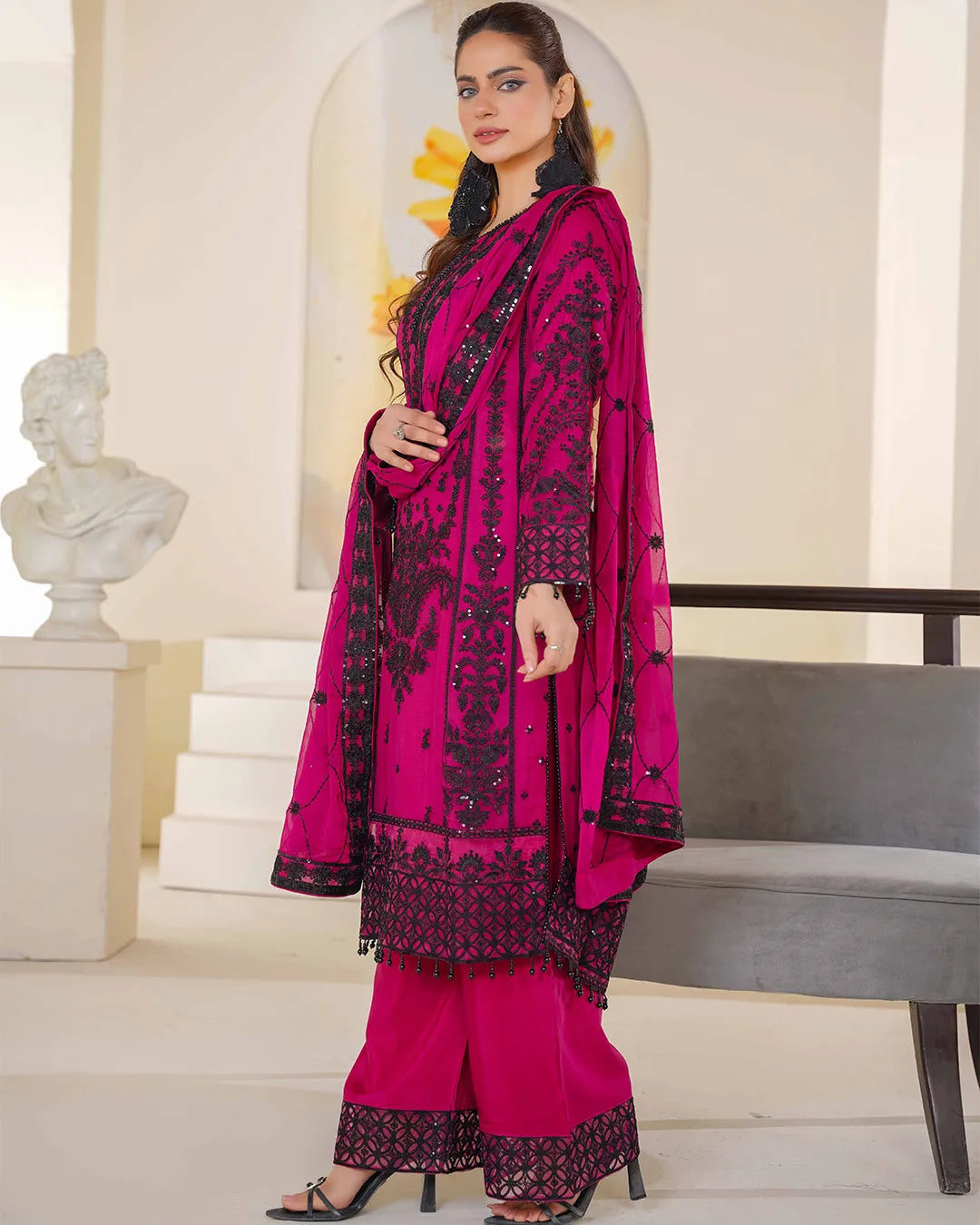 MAGENTA ZOYA HEAVY DESIGNER COLLECTION DNZ NO-1141