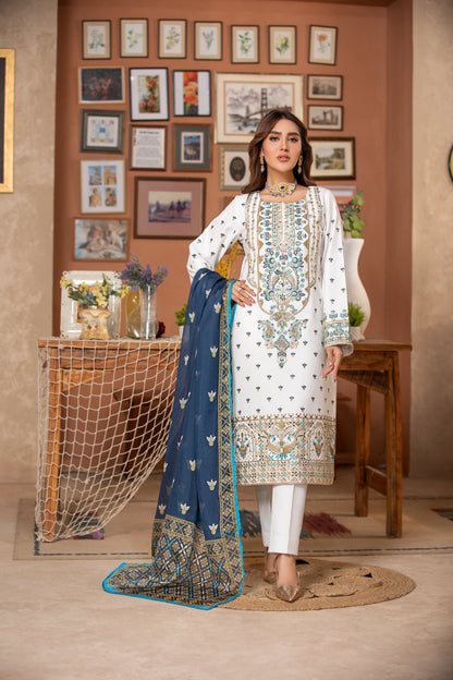Ivory Elegance Silk Salwar Kameez