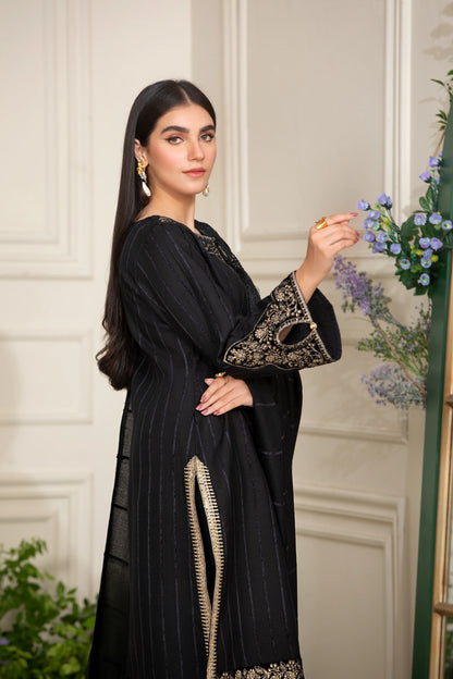 Black Pashmina Velvet Co-ord Set