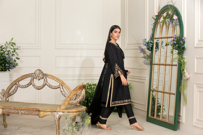 Black Pashmina Velvet Co-ord Set