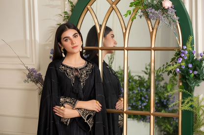 Black Pashmina Velvet Co-ord Set