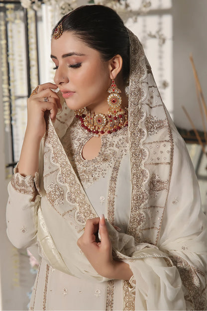 Off White Saira Long Heavy Embroidery Anarkali