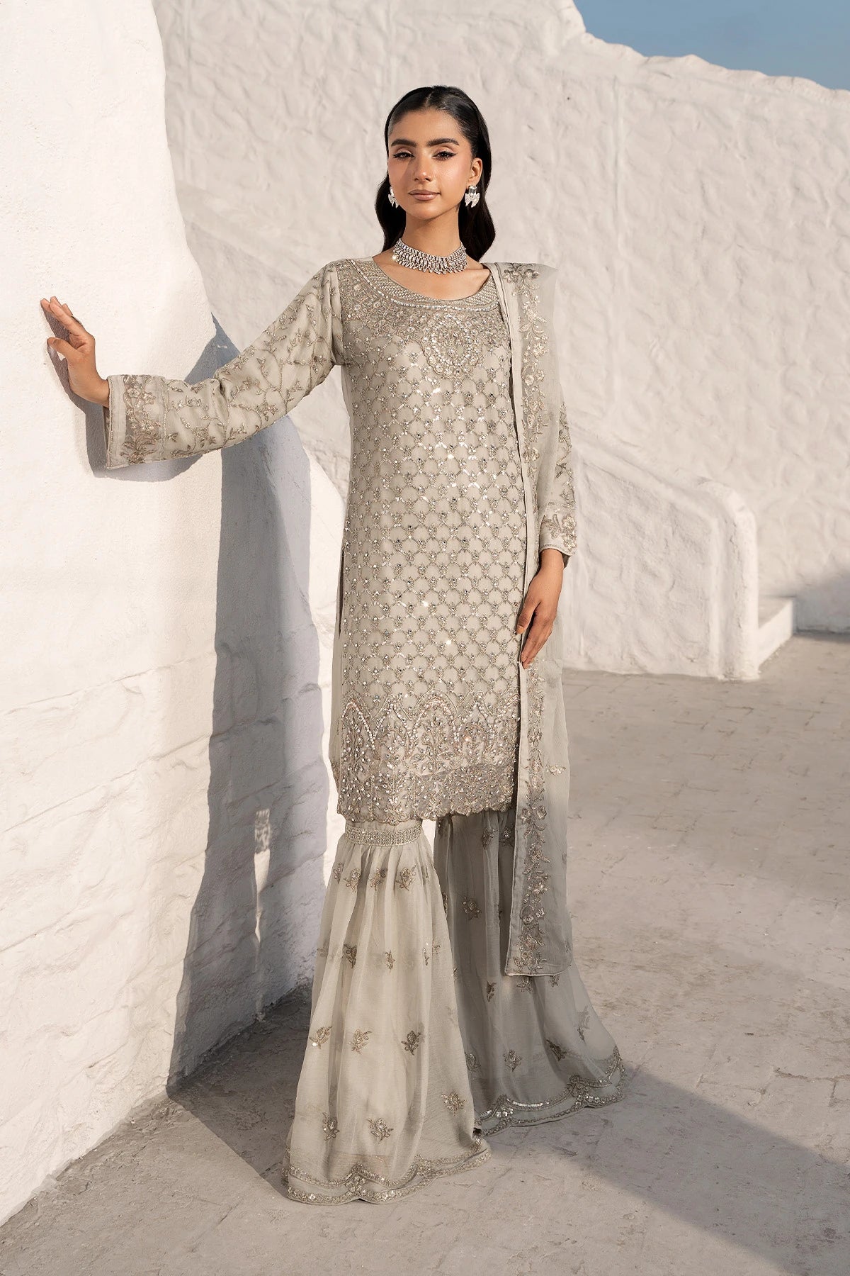 Safa Mirror With Shimmering Sequin Work Sharara Suit-Design 4